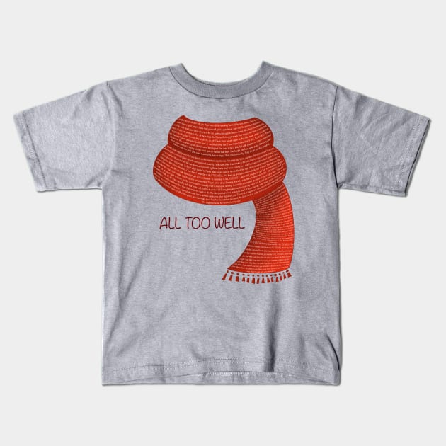 Red scarf Kids T-Shirt by Johadesigns